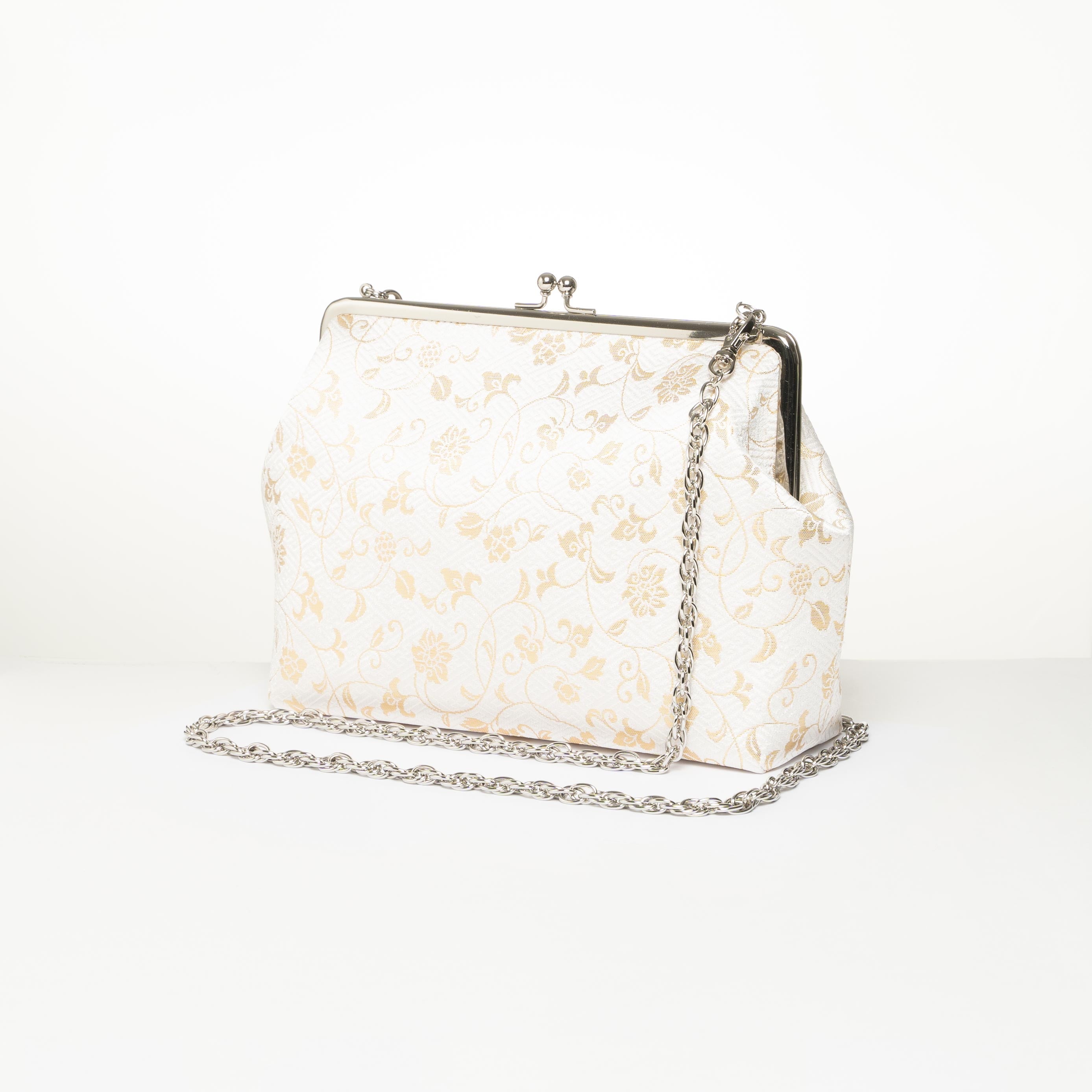 Kisslock Purse - Cotton - Golden Brocade